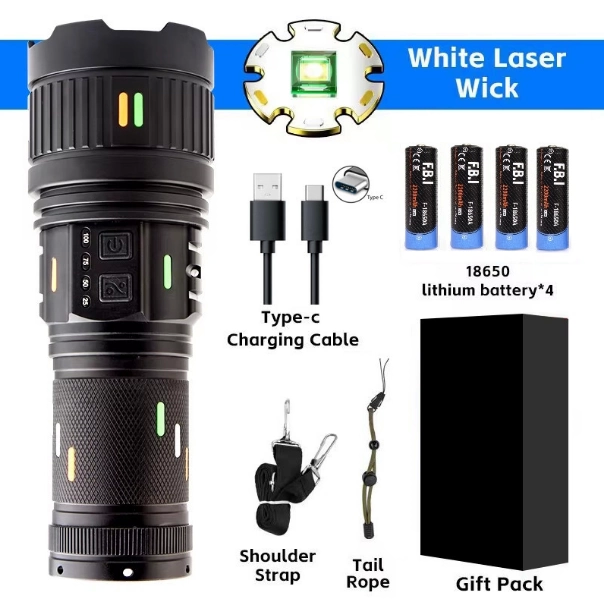 Pro F-3001 Alüminyum Tg Led Güç Göstergeli Type-c Şarjlı El Fener