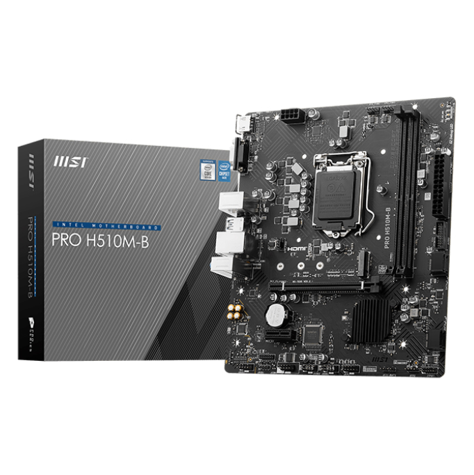 Msi Pro H510m-B Lga1200 Ddr4 2933Mhz M.2 Usb3.2 Glan Matx (Sadece 10.