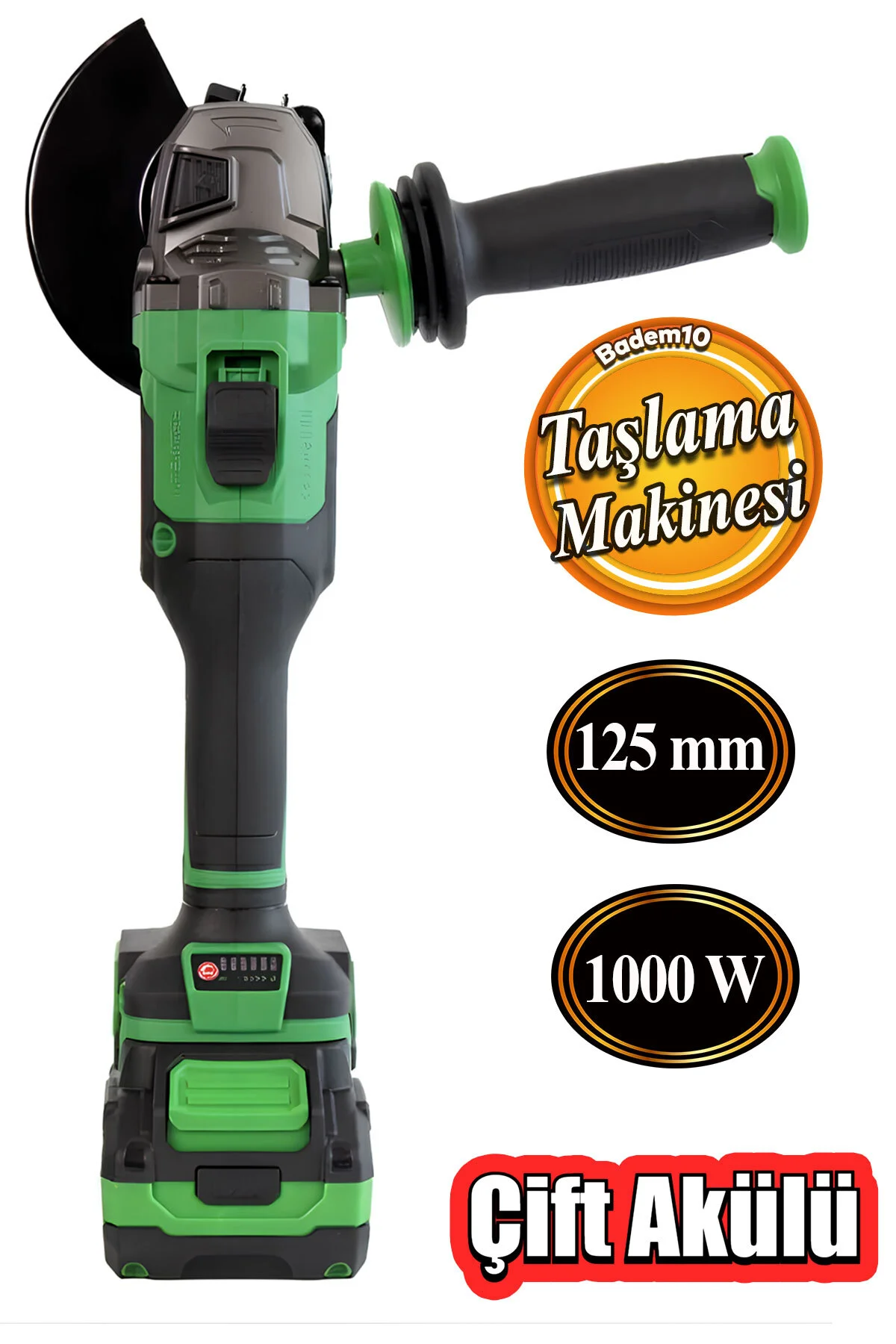 PRO JM-125A Çift Akülü 6 Kademeli Taşlama Makinesi 125 mm 1000 Wa