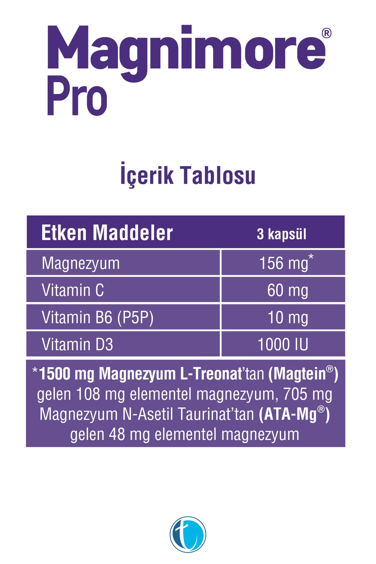 Pro Magnezyum 60 Bitkisel Kapsül N-asetil Taurinat L-treonat