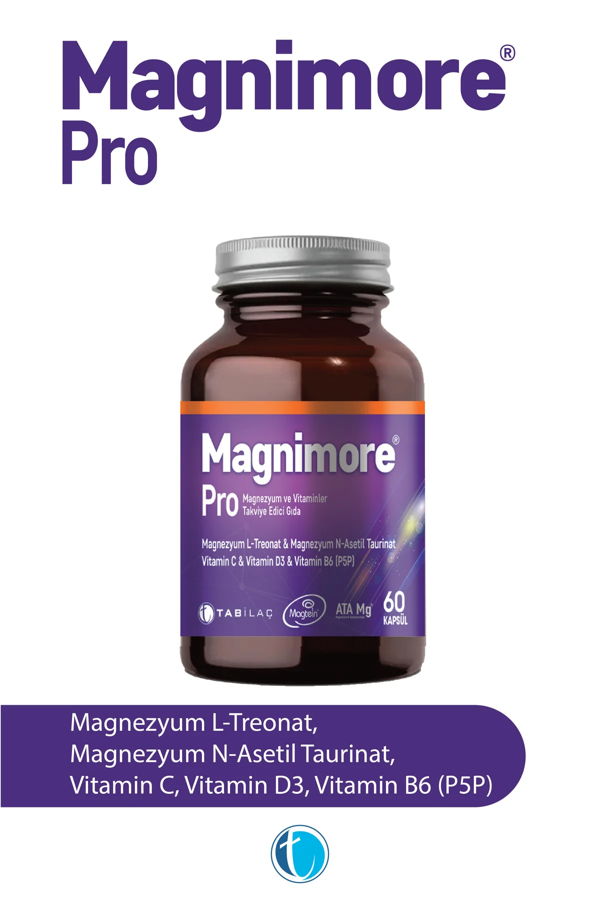 Pro Magnezyum 60 Bitkisel Kapsül N-asetil Taurinat L-treonat
