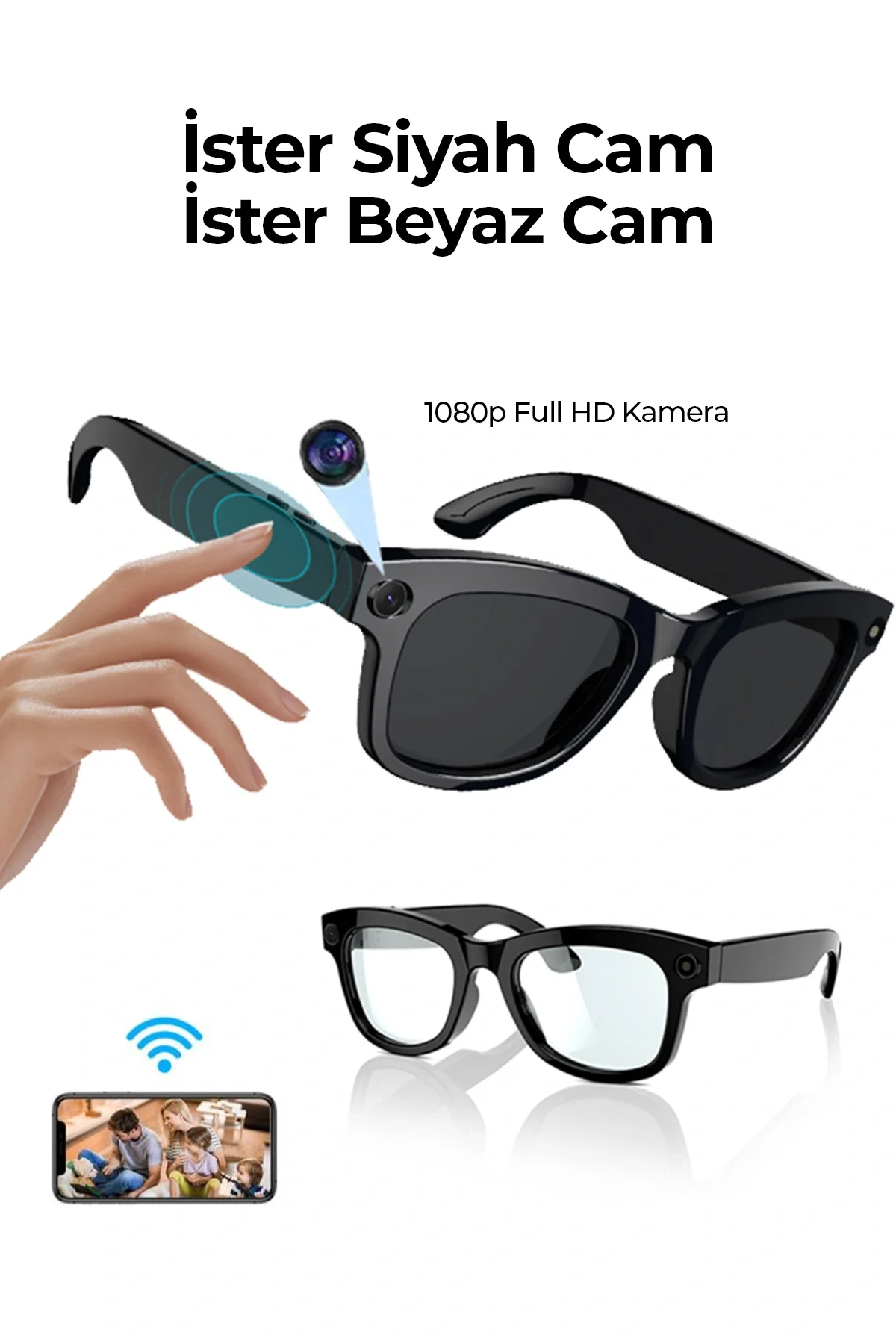 Pro Max Akıllı Gözlük Kameralı Yapay zeka,Müzik dinleme,telefon ile konuşma bluetooth