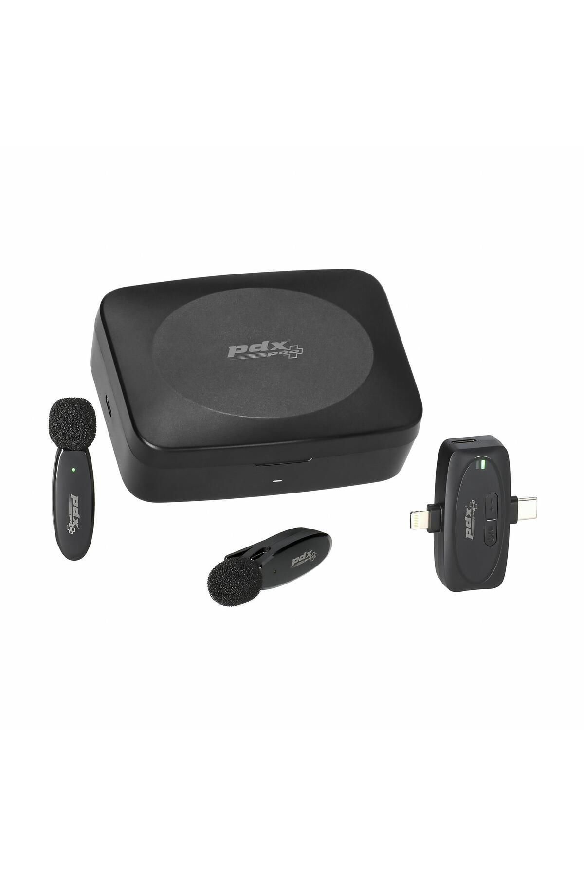 Pdx Pro V10 İkili Kablosuz Yaka Mikrofonu (Sd Kart Kutusu Hediye)