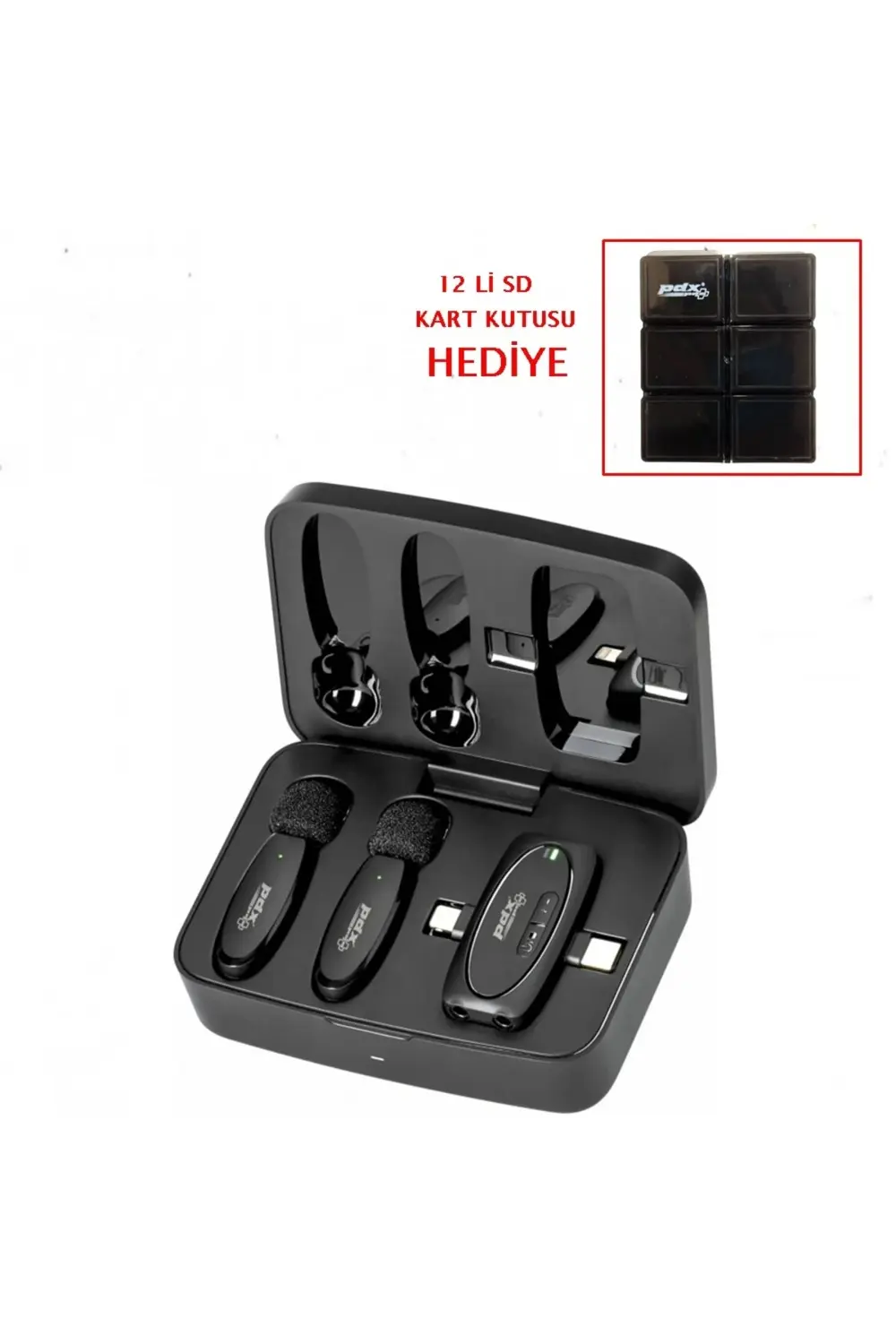 Pro V10 Ikili Kablosuz Yaka Mikrofonu (SD KART KUTUSU HEDİYE)