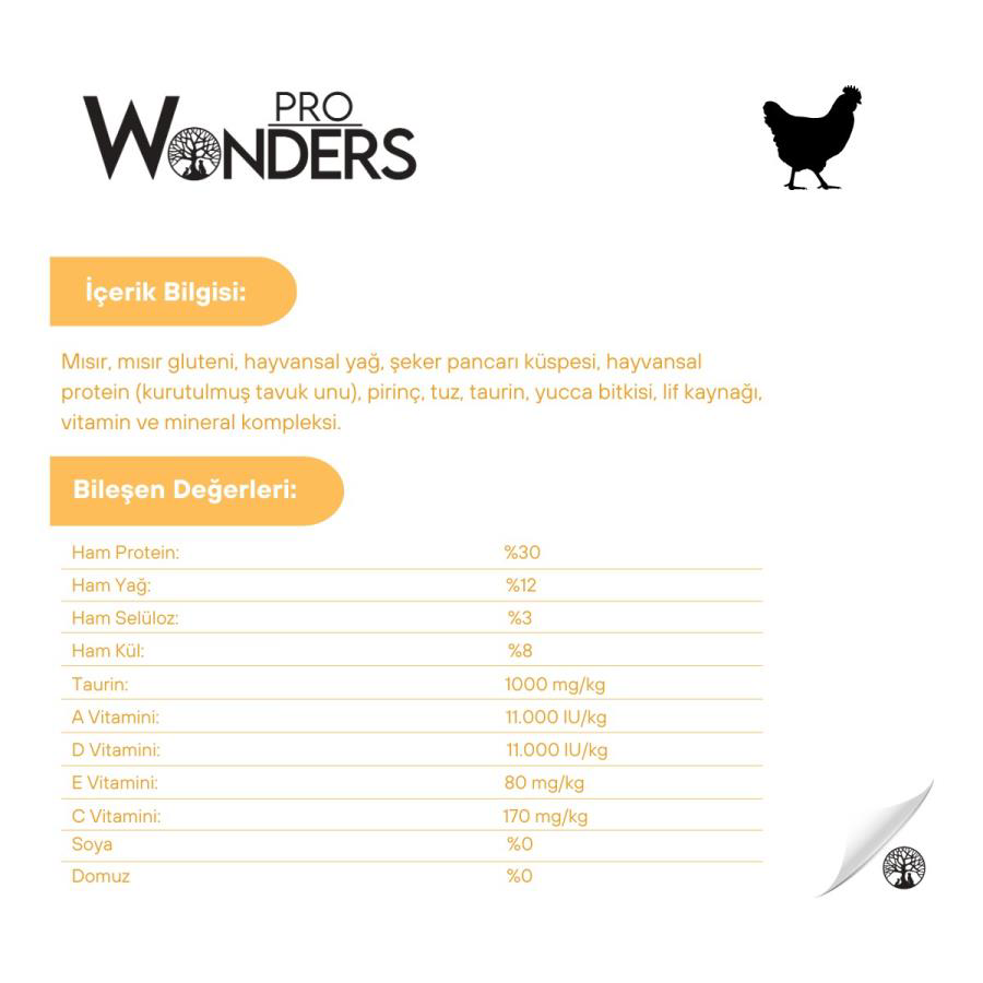 Pro Wonders Tavuklu Yetişkin Premium Kedi Maması 15 kg