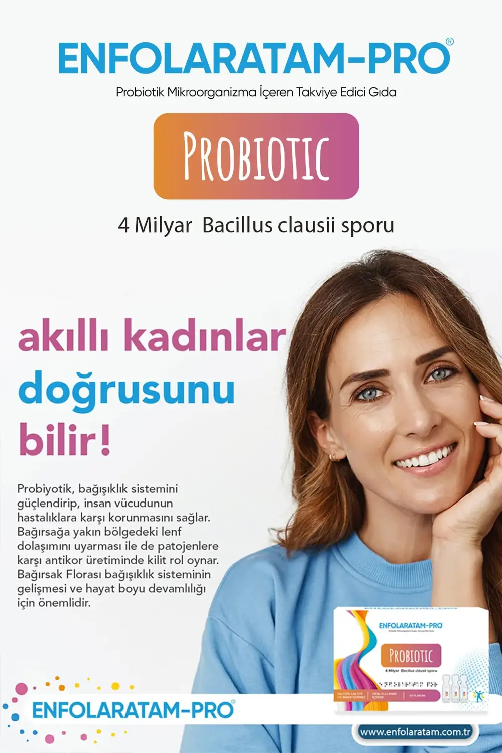 Probiotic Probiyotik Bacillus clausii sporları 4 Milyar Yetişkin