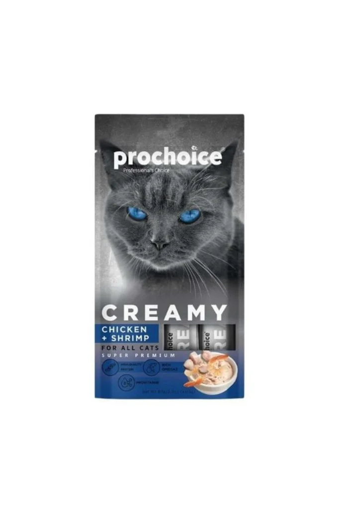 Prochoice Creamy Tavuklu Karidesli Sıvı Kedi Ödül Mamasıı 4x15gr Prochoice Creamy Tavuklu Karidesli Sıvı Kedi Ödül Mamasıı 4x15gr