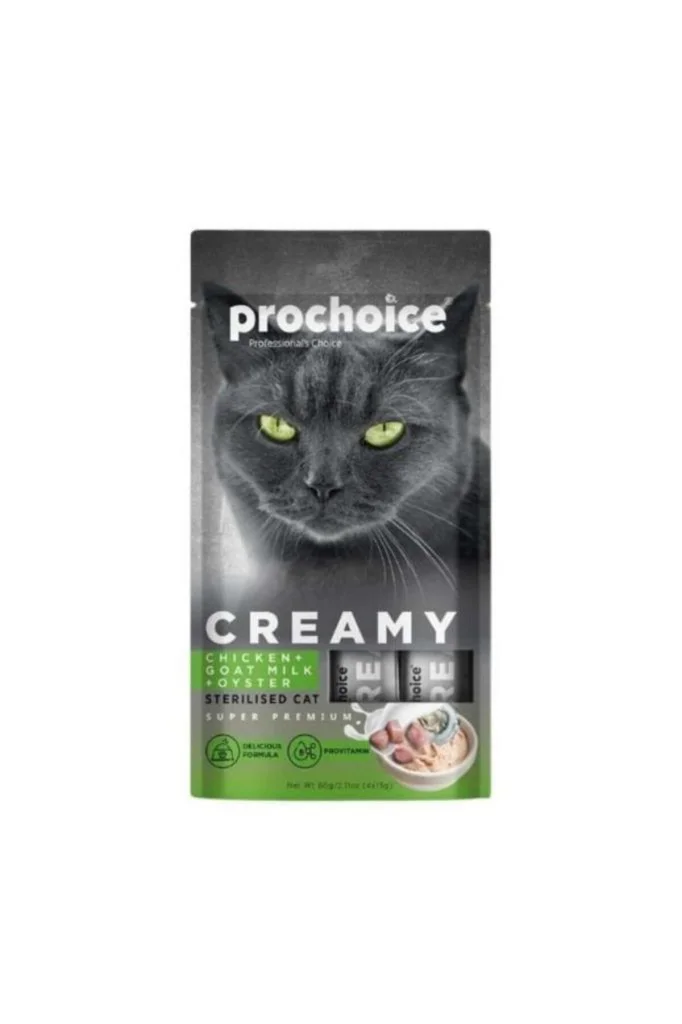 Prochoice Creamy Tavuklu İstiridyeli Sıvı Kedi Ödül Maması 4x15gr Prochoice Creamy Tavuklu İstiridyeli Sıvı Kedi Ödül Maması 4x15gr