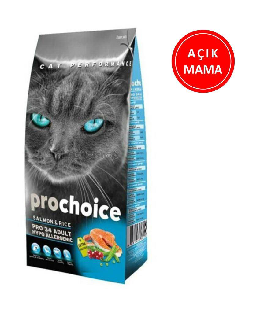 ProChoice Pro 34 Salmon Somonlu Yetişkin Kedi Maması 1 Kg AÇIK