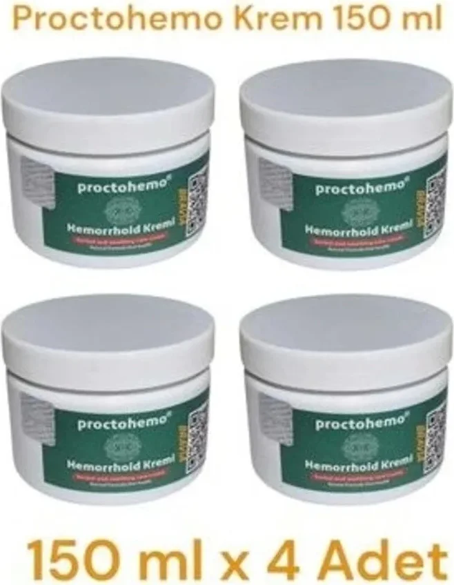 Proctohemo Krem 150 Ml 4 Ad – Hemoroid Kremi, Kaşıntı ve Ağrıya Karşı Etkili Çözüm