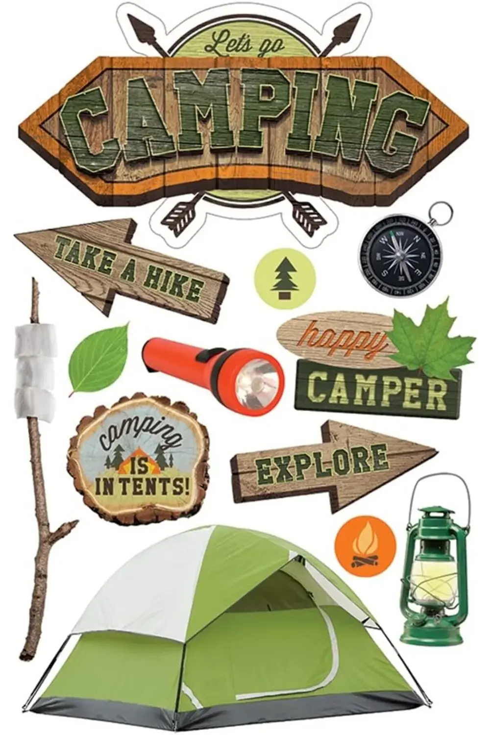 Productions STDM-0268E 3D Çıkartma, Kamp (3'lü Paket) 395519