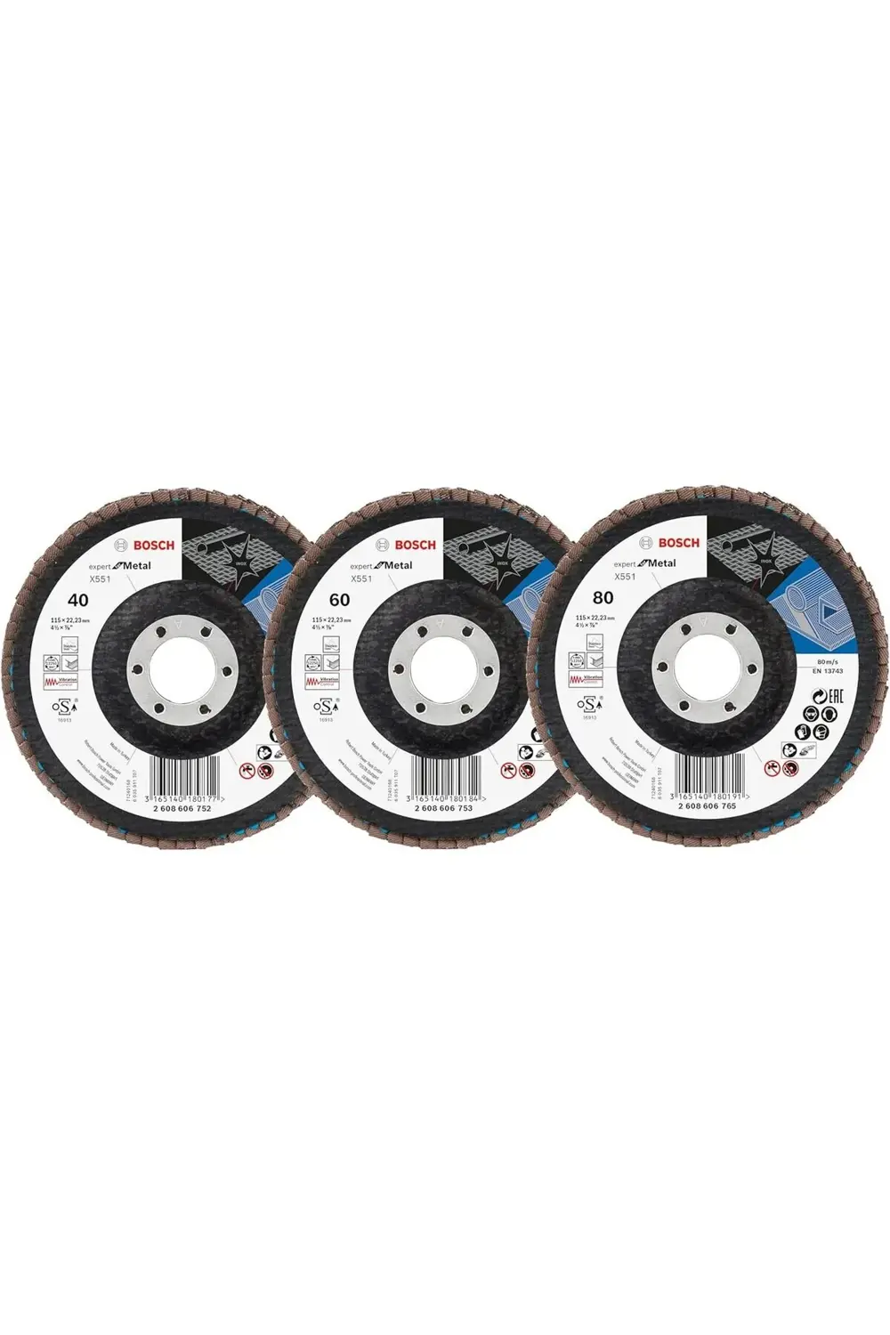 Professional 3 Adet Flap Disk Seti X551 Expert for Metal, Çelik v