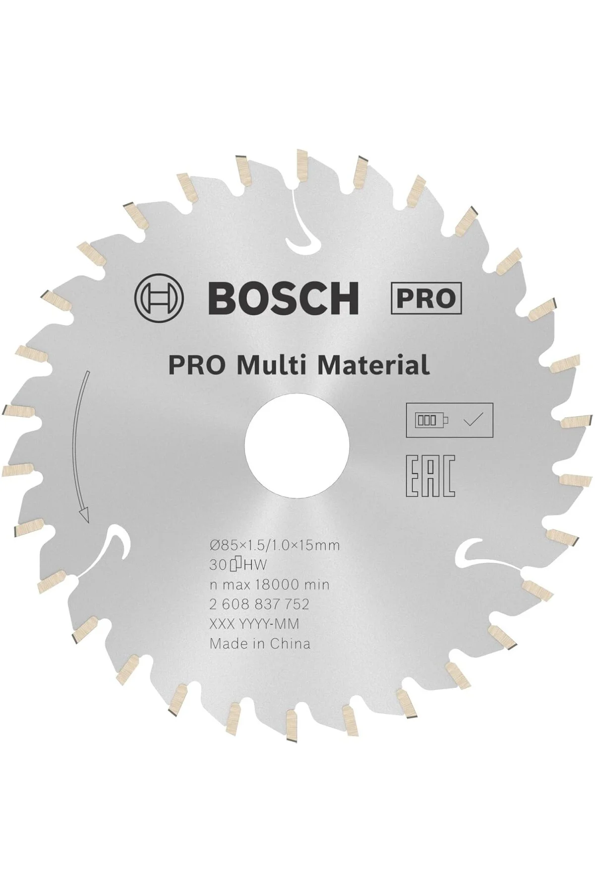 Professional Dairesel Testere Bıçağı, Standart ( 85 x 15 x 1,5 mm, 30 dişli, akülü
