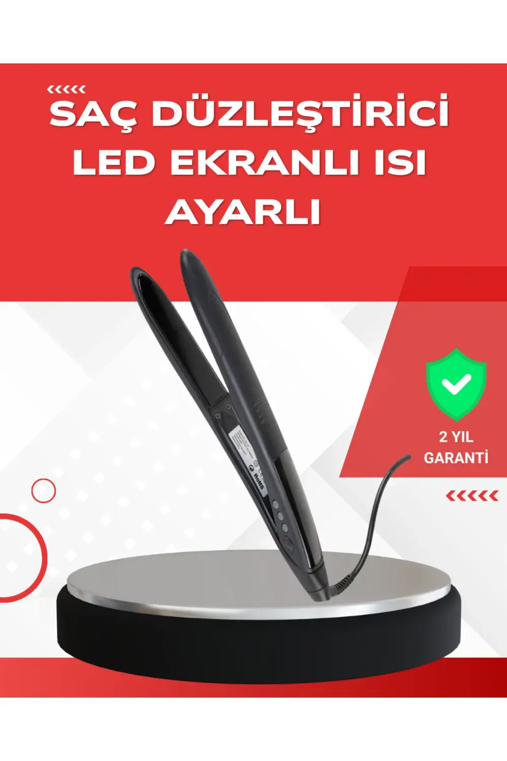 Profesyonel 2025 Saç Düzleştirici Isı Ayarlı Titanyum Seramik Pla