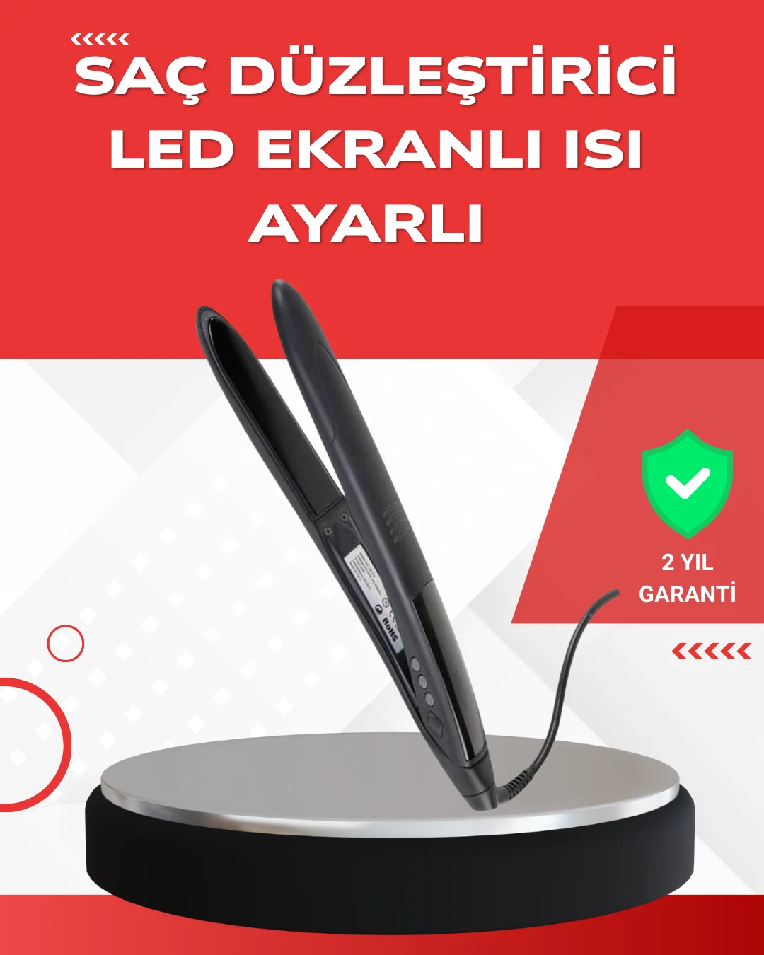 Profesyonel 2025 Saç Düzleştirici Isı Ayarlı Titanyum Seramik Pla