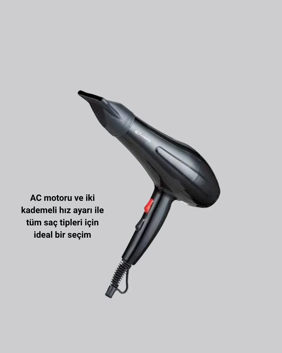 Profesyonel 2200W Fön Makinesi – AC Motorlu Hızlı Kurutma Hafif Tasarım