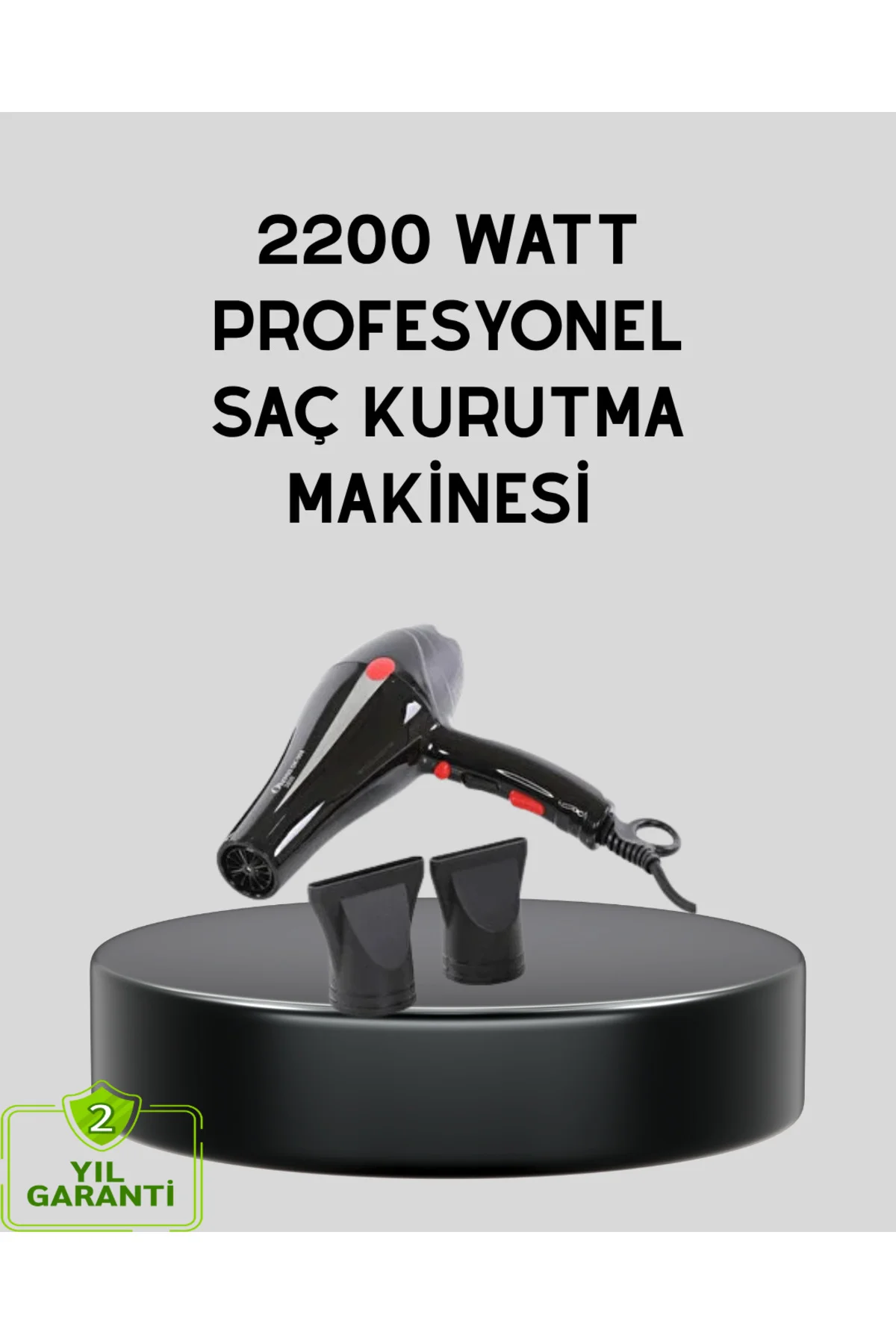 Profesyonel 2200W Fön Makinesi – AC Motorlu, Hızlı Kurutma, Hafif Tasarım