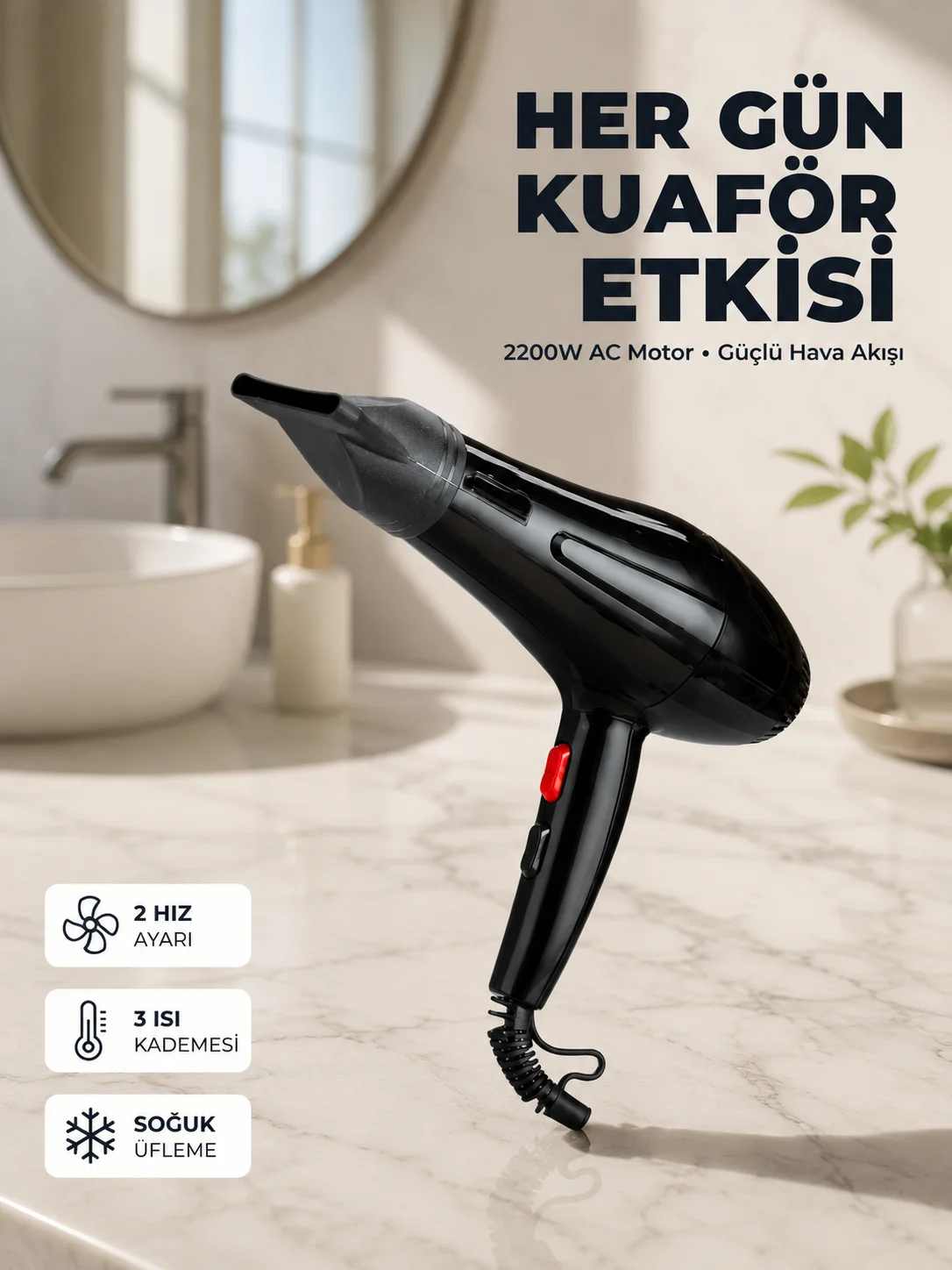 Profesyonel 2200W Saç Kurutma Makinesi Yüksek Performans Profesyonel 2200W Saç Kurutma Makinesi Yüksek Performans
