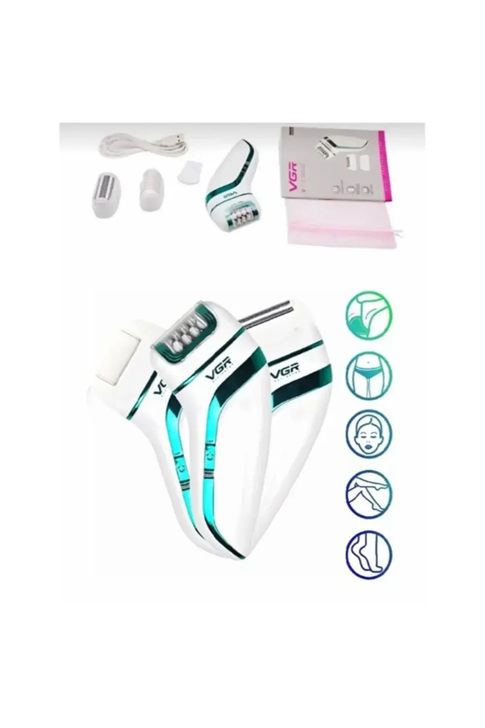 Profesyonel 3 Başlıklı Epilasyon Aleti