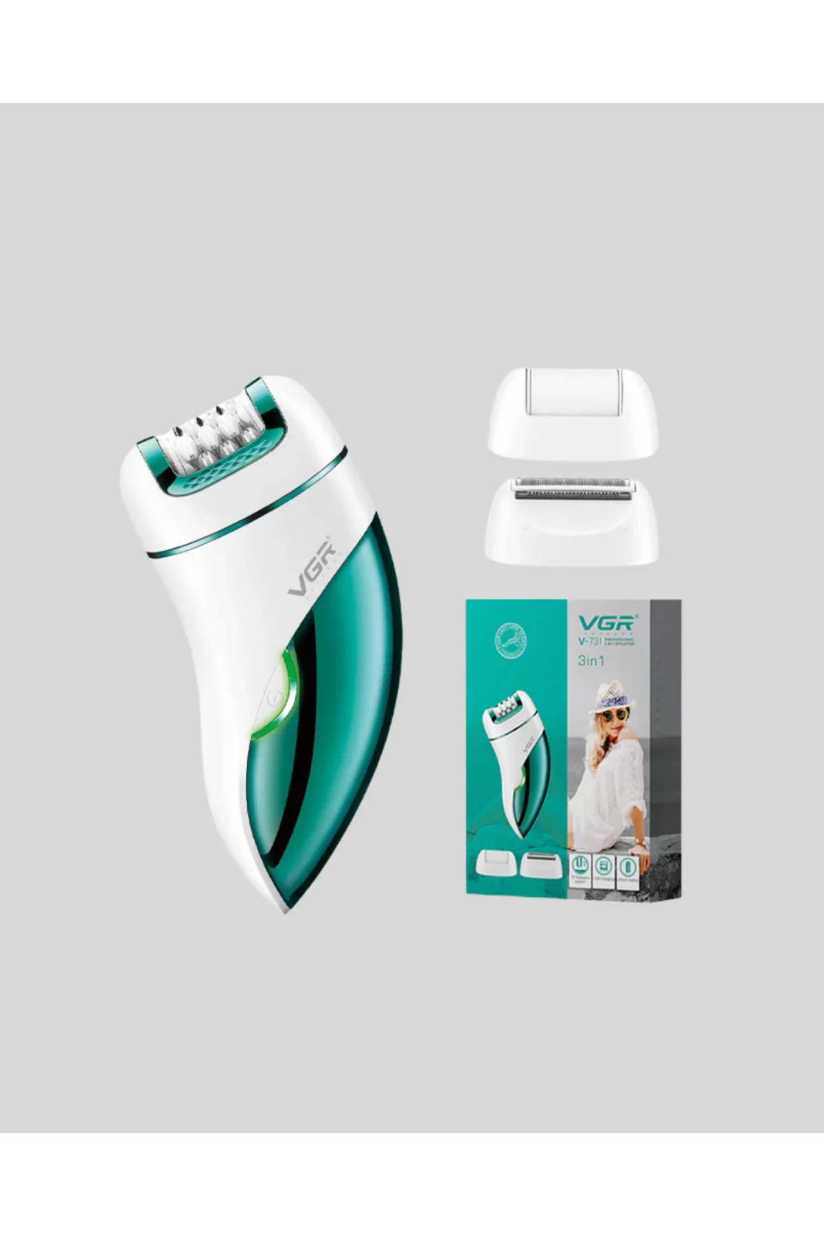 Profesyonel 3 in 1 Epilasyon Cihazı LED Aydınlatmalı Suya Dayanık