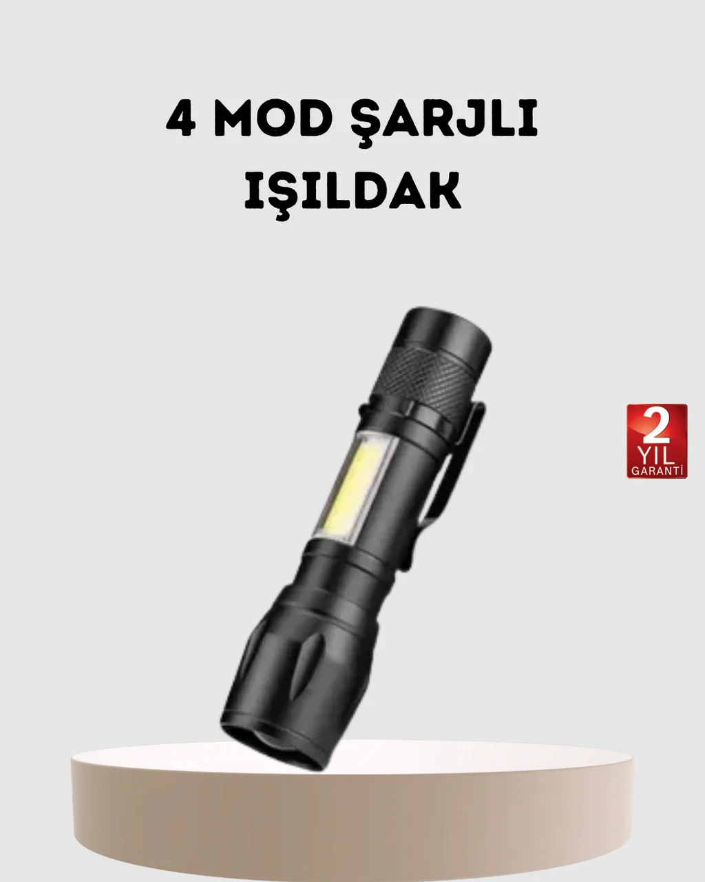 Profesyonel 4 Modlu Şarjlı El Feneri 1300 Mah Batarya Cree Led Teknolojisi - Lisinya Diğer