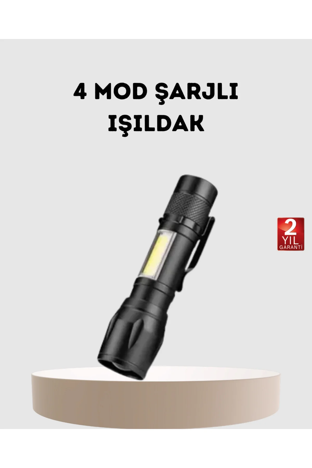Profesyonel 4 Modlu Şarjlı El Feneri | 1300 mAh Batarya | Cree LED Teknolojisi