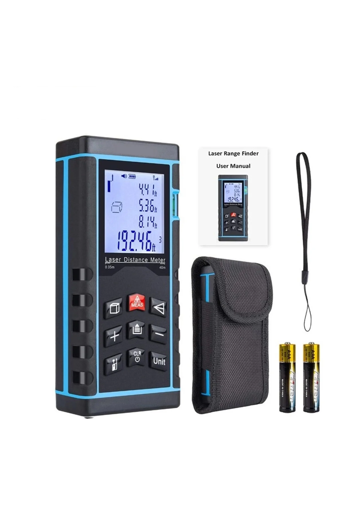 Profesyonel 40 Metre Dijital Metre Ölçer Lcd Ekran, Su Terazili, 