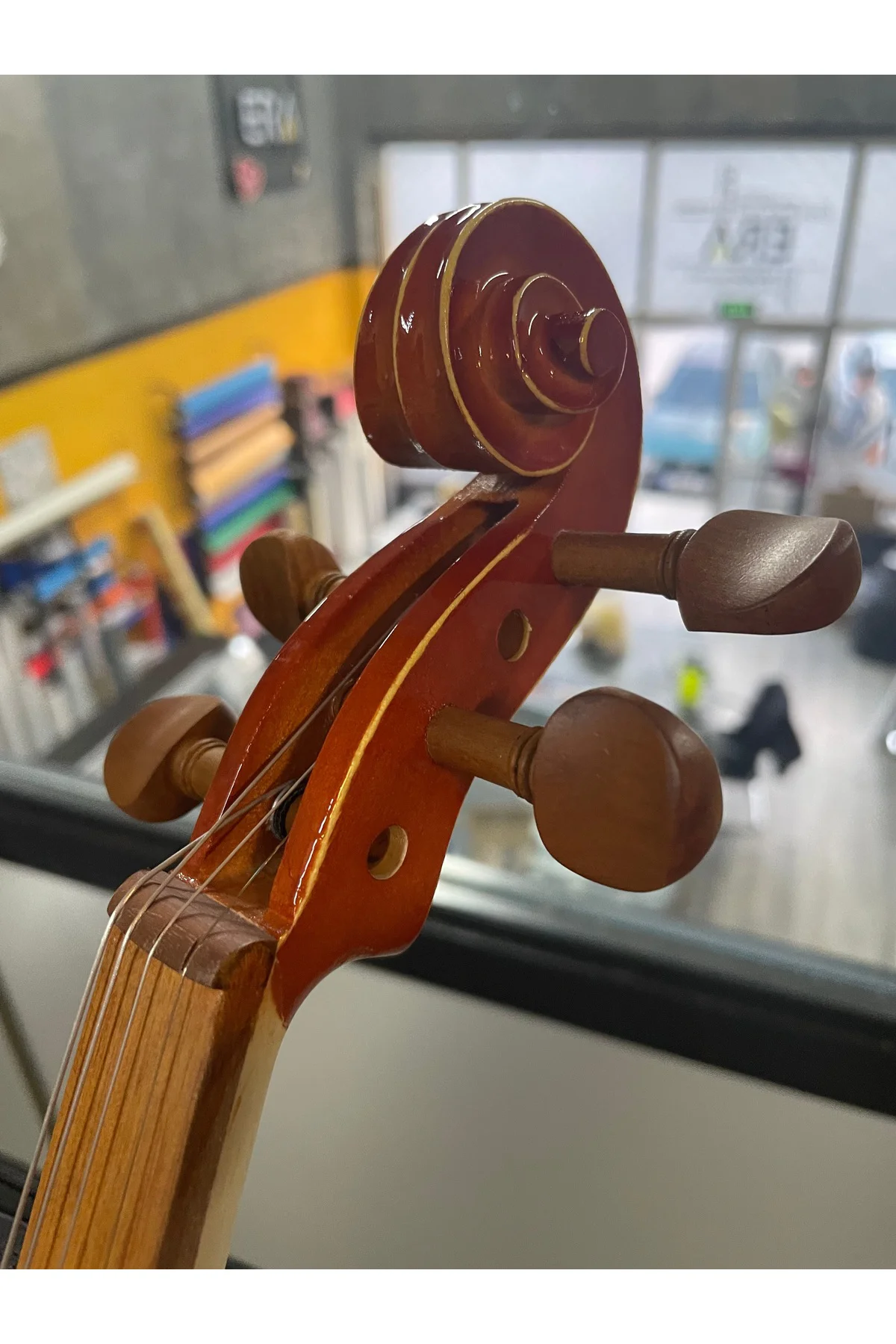 Profesyonel 4/4 Kare Kutu Gül Klavye Parlak Cila Keman