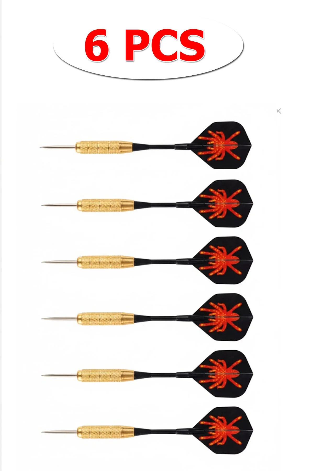 Profesyonel 6'Lı Dart Oku Seti 20 Gram Dart Ok | 6 Adet Gold Gövd