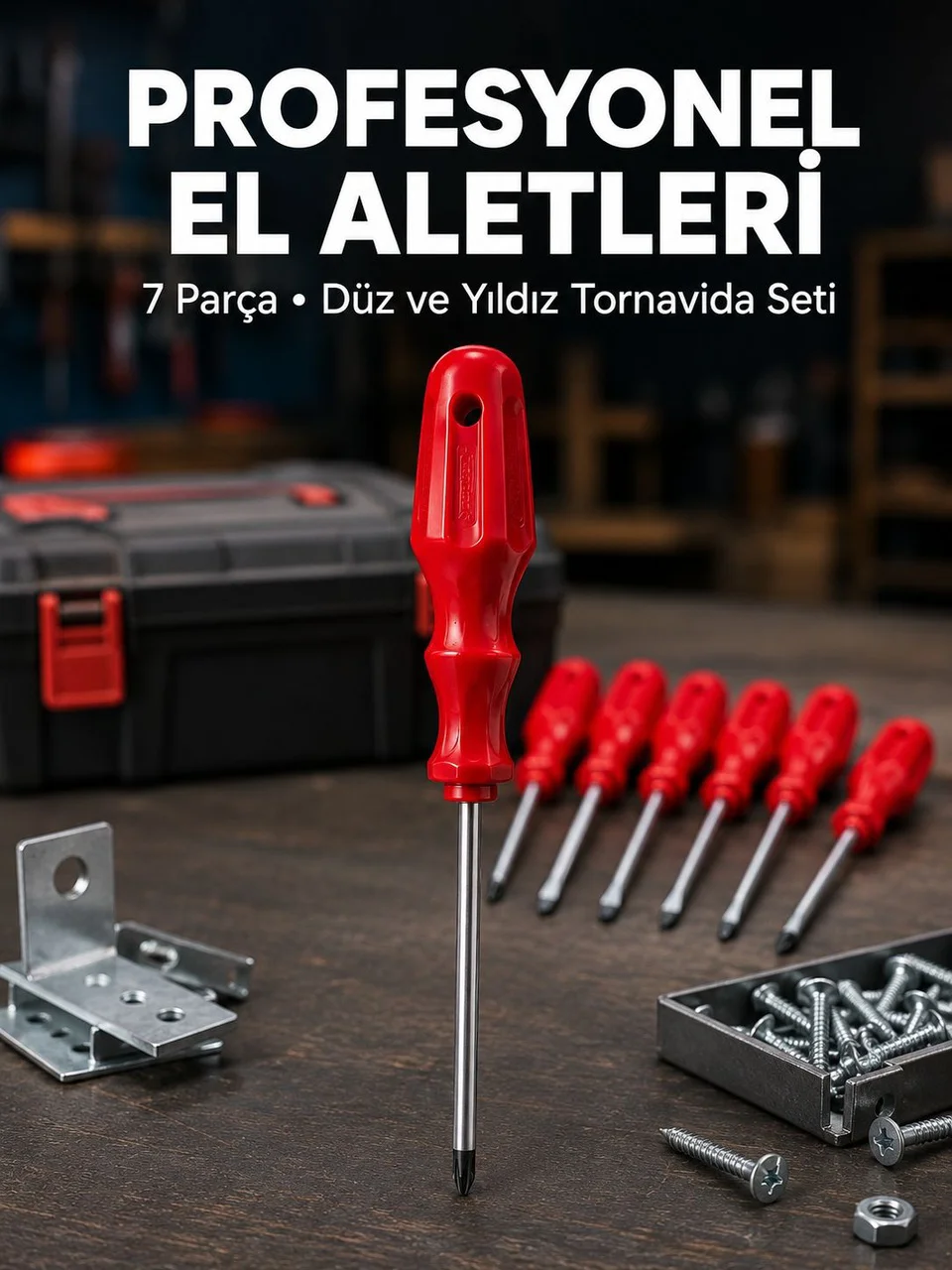 Profesyonel 7 Parça Tornavida Seti Ergonomik Saplı El Aleti - Lisinya