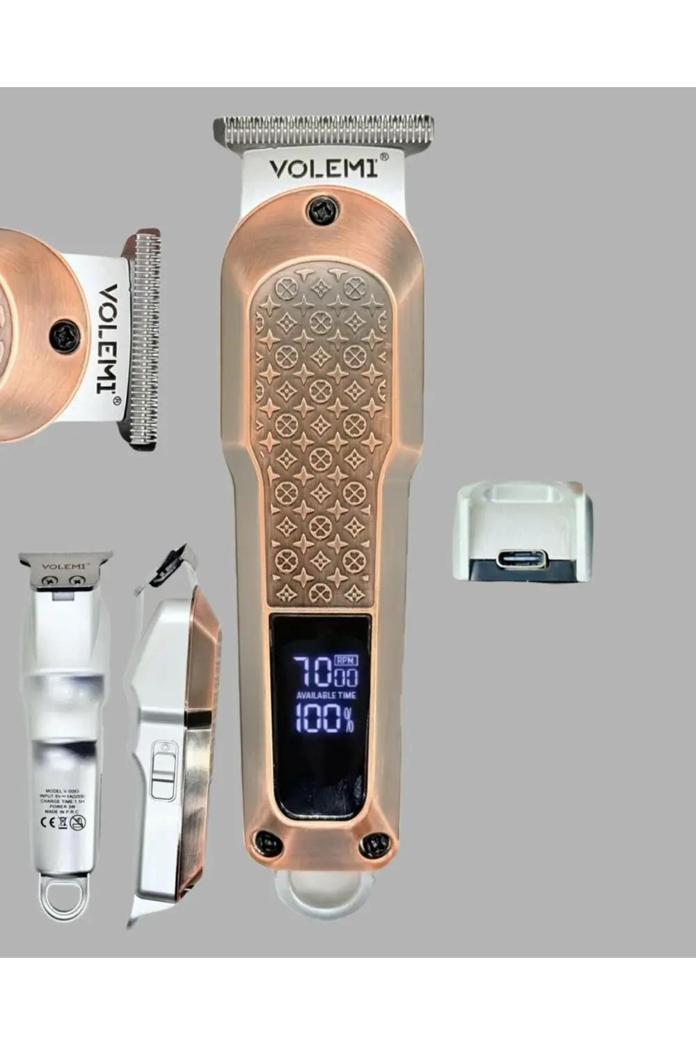 Profesyonel 7000RPM Saç Kesim Makinesi – Type-C Şarjlı, LCD Ekran