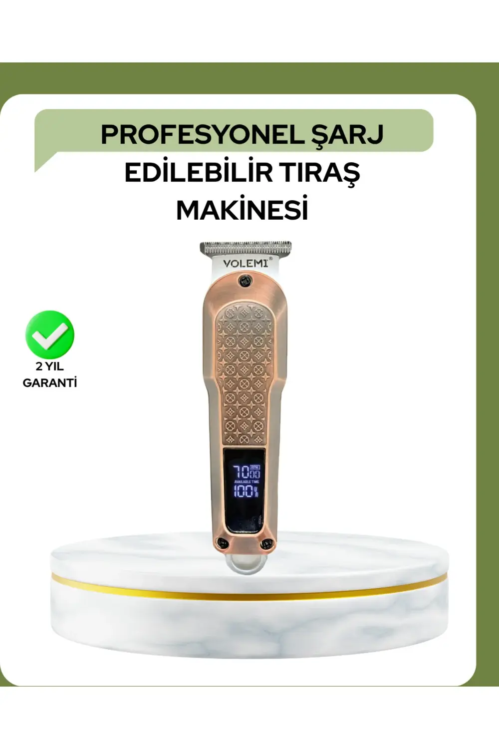 Profesyonel 7000RPM Saç Kesim Makinesi – Type-C Şarjlı, LCD Ekran