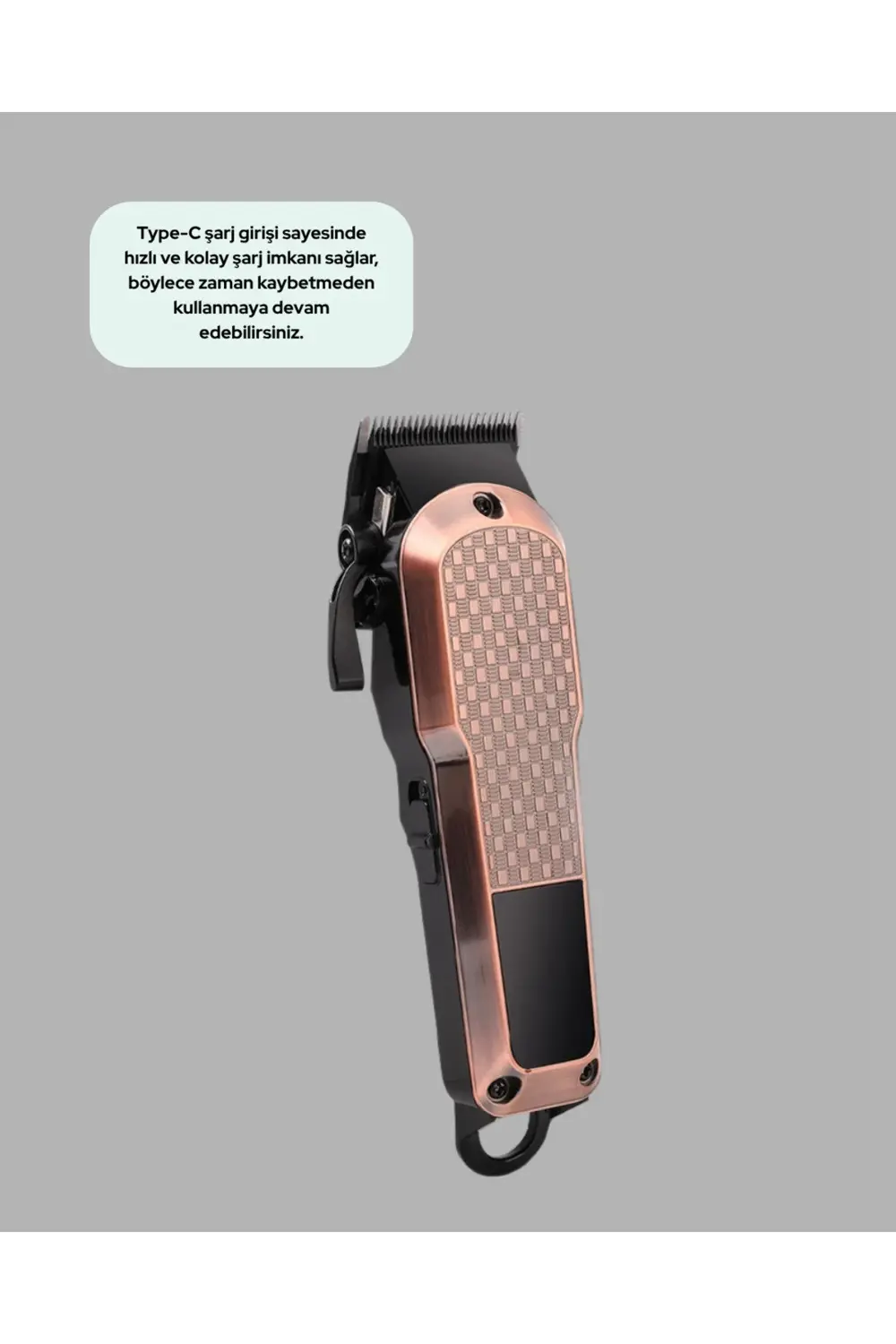 Profesyonel 7000RPM Saç Kesim Makinesi – Type-C Şarjlı, LCD Ekran