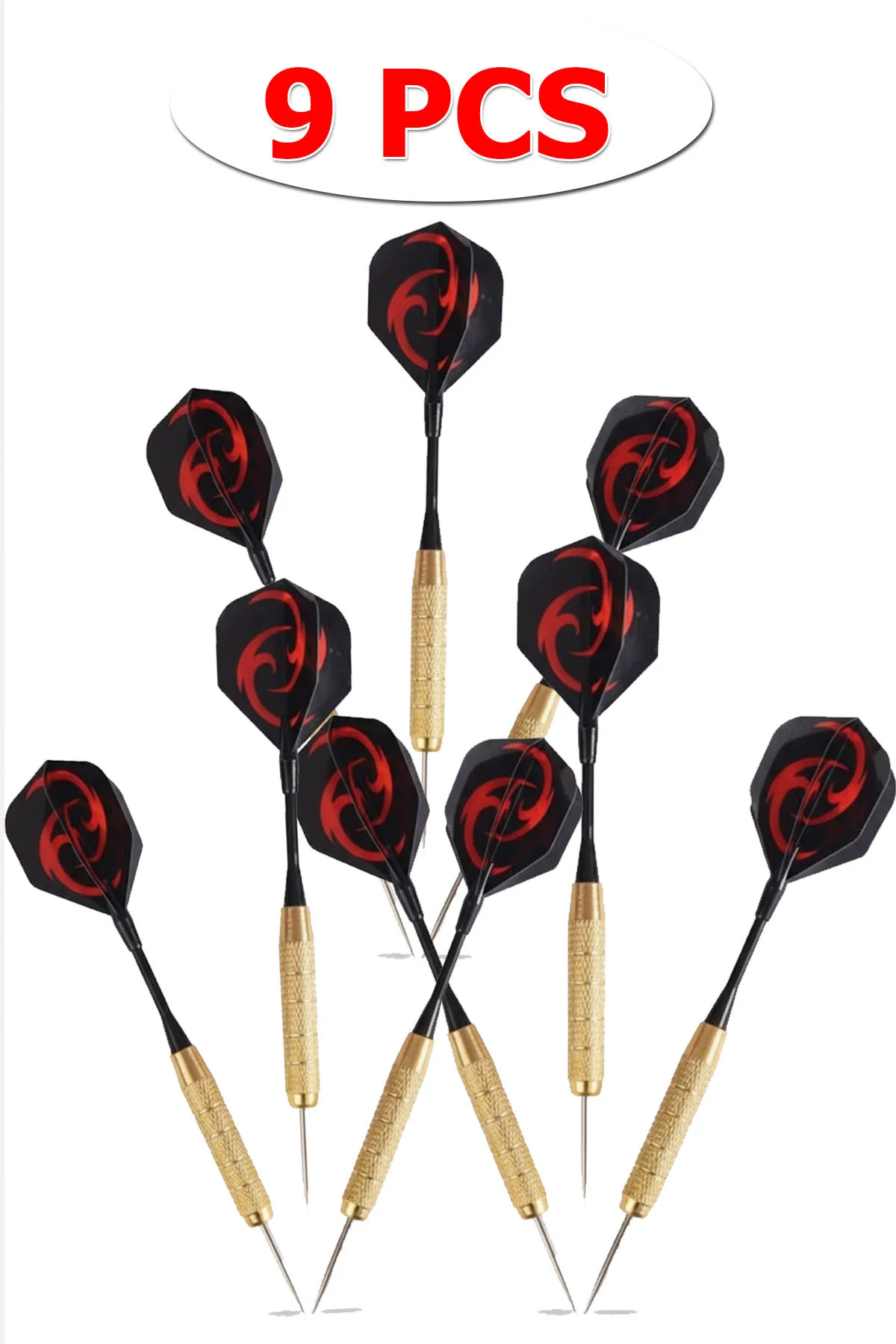 Profesyonel 9'Lu Dart Oku Seti 24 Gram Dart Ok | 9 Adet Gold Gövd