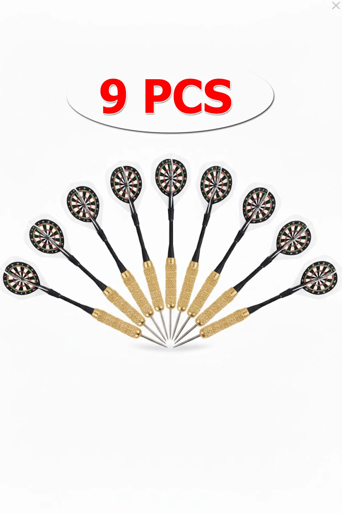Profesyonel 9'Lu Dart Oku Seti 22 Gram Dart Ok | 9 Adet Gold Gövd