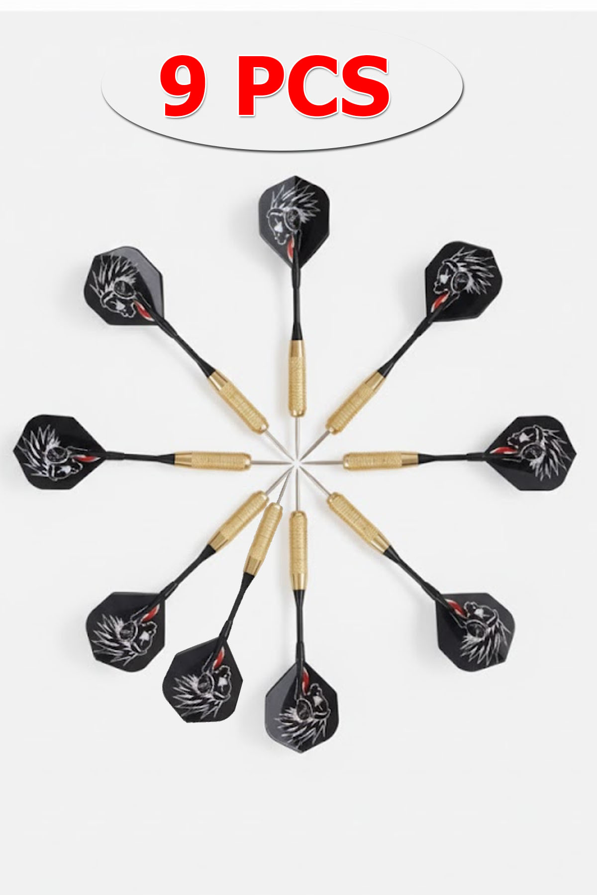 Profesyonel 9'Lu Dart Oku Seti 18 Gram Dart Ok | 9 Adet Gold Gövd