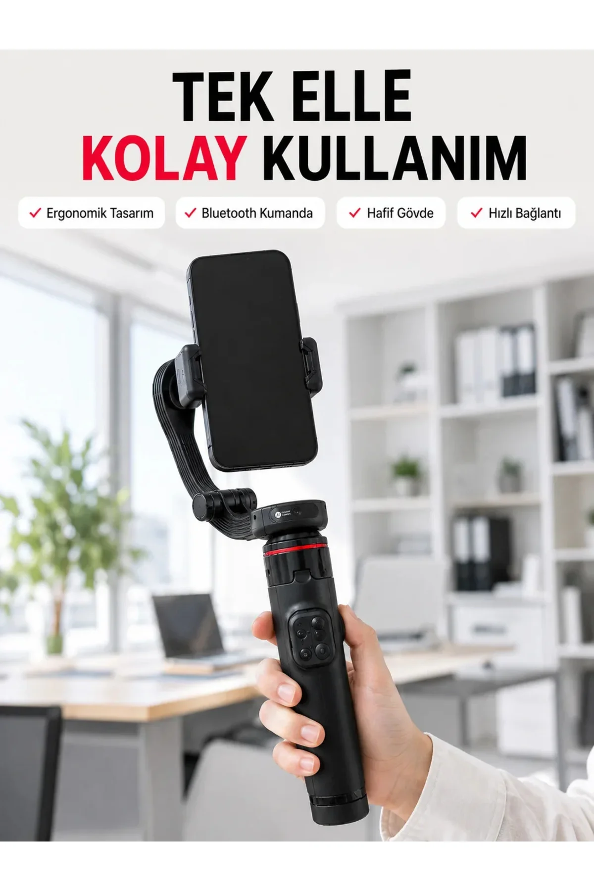 Profesyonel AI Gimbal Selfie Stick Yüz Takipli Telefon Sabitleyici Bluetooth Kumandalı Katlanabilir Profesyonel AI Gimbal Selfie Stick Yüz Takipli Telefon Sabitleyici Bluetooth Kumandalı Katlanabilir