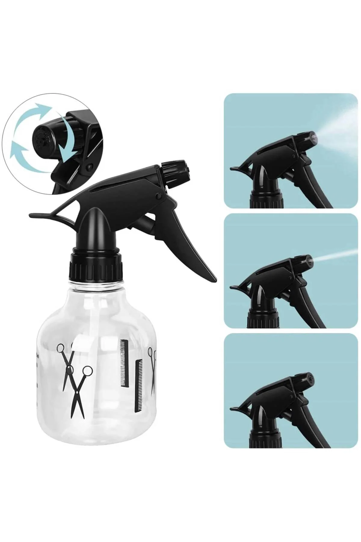 Profesyonel Berber Kuaför Sprey Tetikli Püskürtücü Şeffaf Boş Fıs