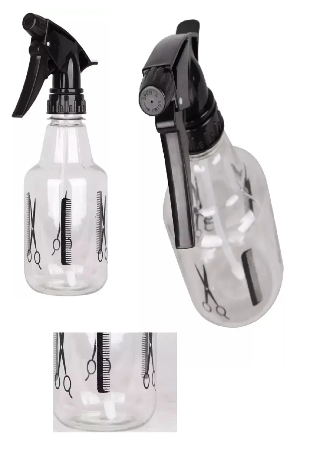 Profesyonel Berber Kuaför Sprey Tetikli Püskürtücü Şeffaf Boş Fıs