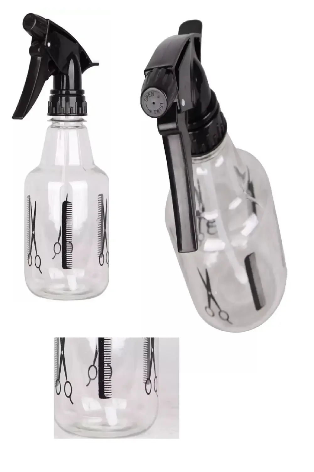 Profesyonel Berber Kuaför Sprey Tetikli Püskürtücü Şeffaf Boş Fıs