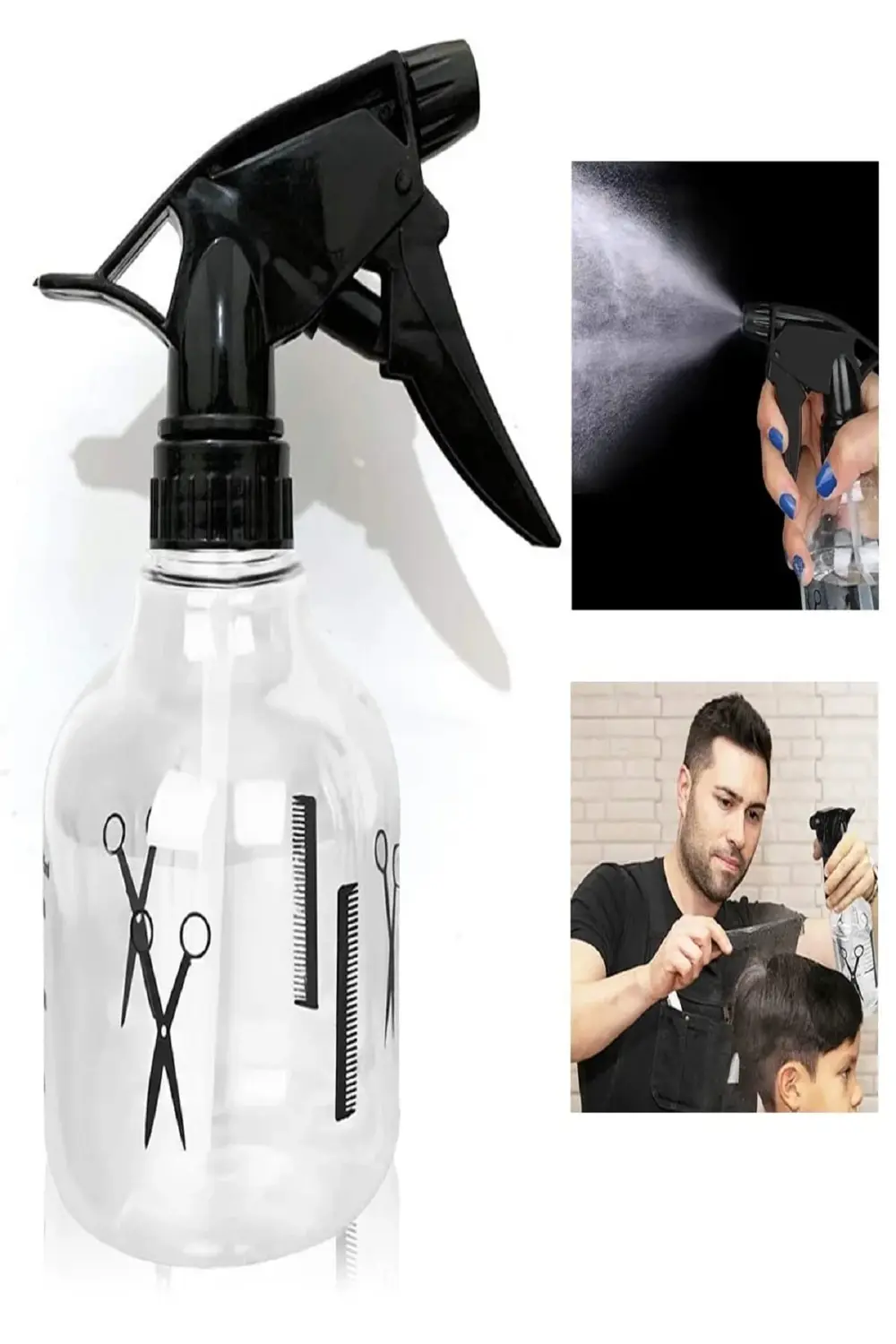 Profesyonel Berber Kuaför Sprey Tetikli Püskürtücü Şeffaf Boş Fıs