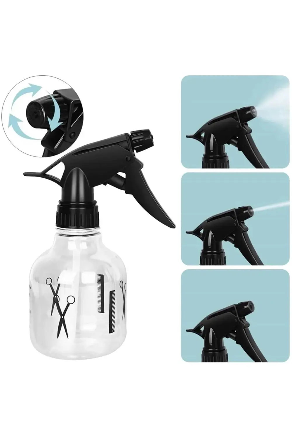 Profesyonel Berber Kuaför Sprey Tetikli Püskürtücü Şeffaf Boş Fıs