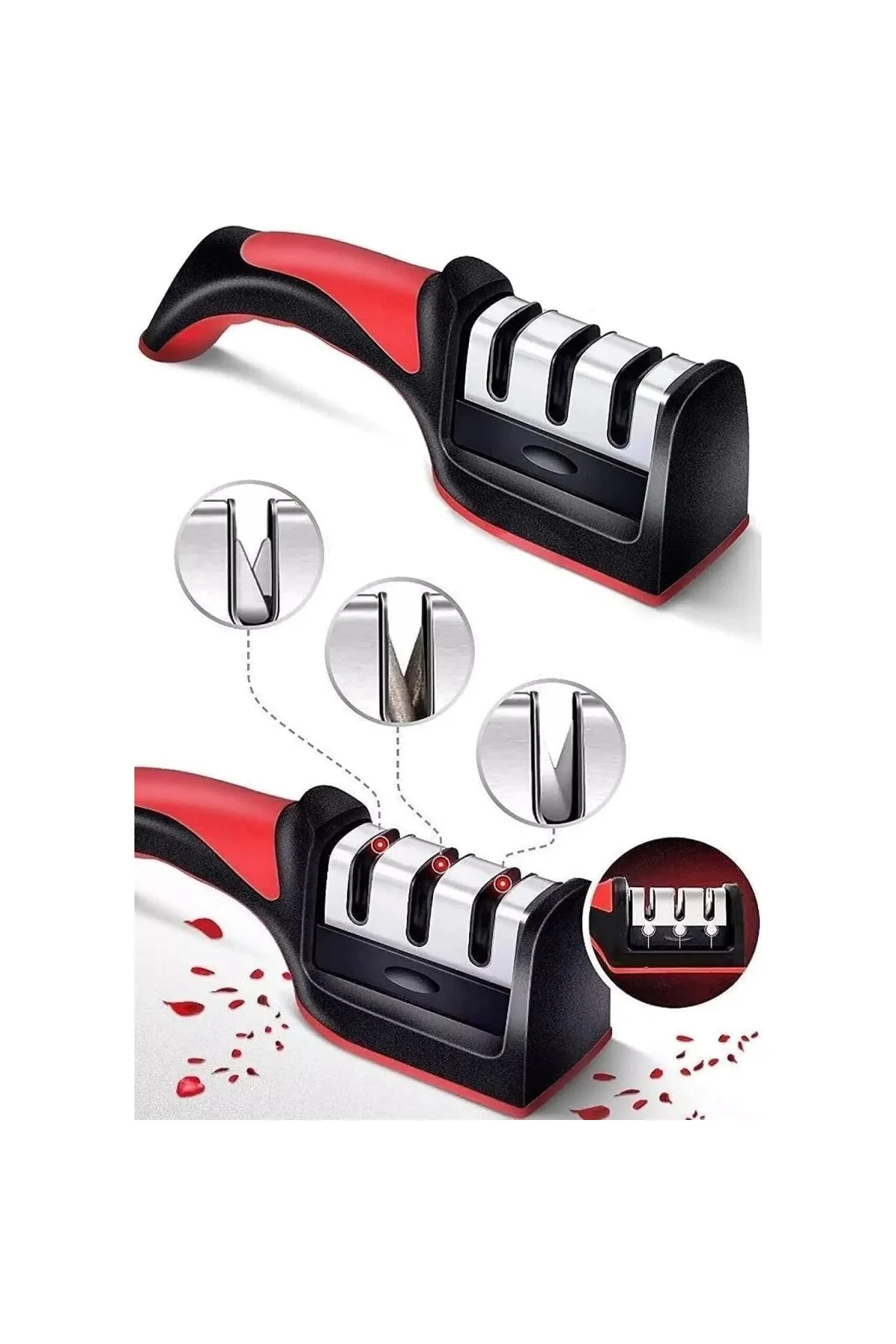 Profesyonel Bıçak Bileyici - 3 Açılı Elmas, Seramik, Tungsten Çel