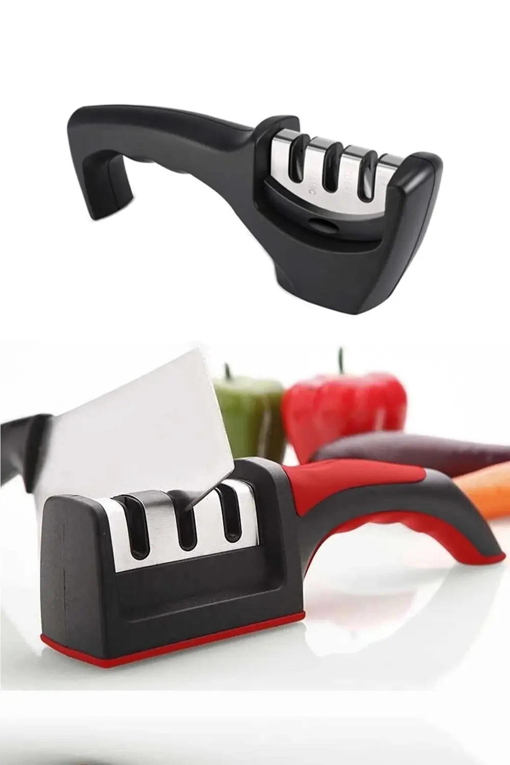 Profesyonel Bıçak Bileyici 3 Açılı Elmas Seramik Tungsten Çelik E