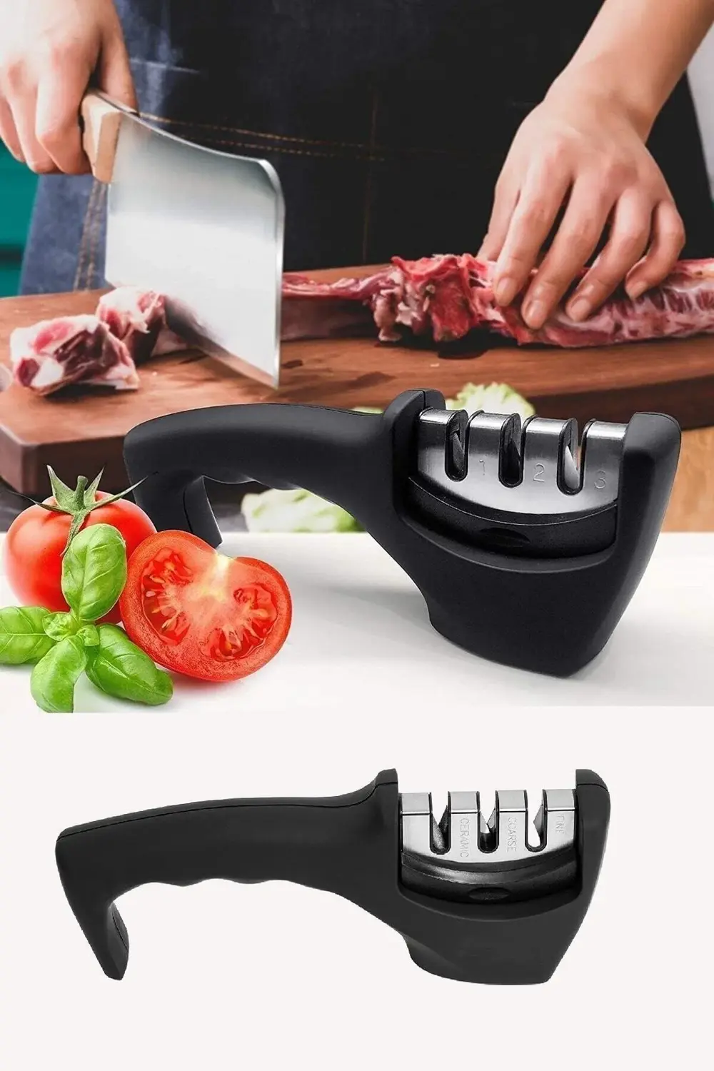 Profesyonel Bıçak Bileyici 3 Açılı Elmas Seramik Tungsten Çelik E