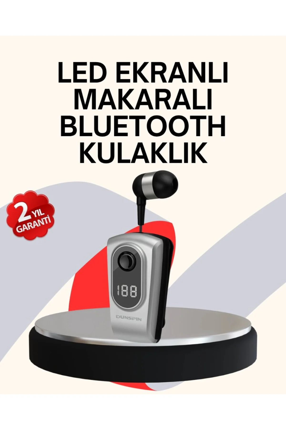 Profesyonel Bluetooth Kulaklık – Klipsli, Titreşimli, Dijital Gös