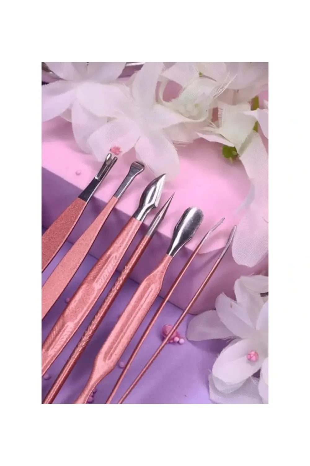 Profesyonel Çantalı Tırnak Bakım Manikür Seti Pembe Renk 12 Parça