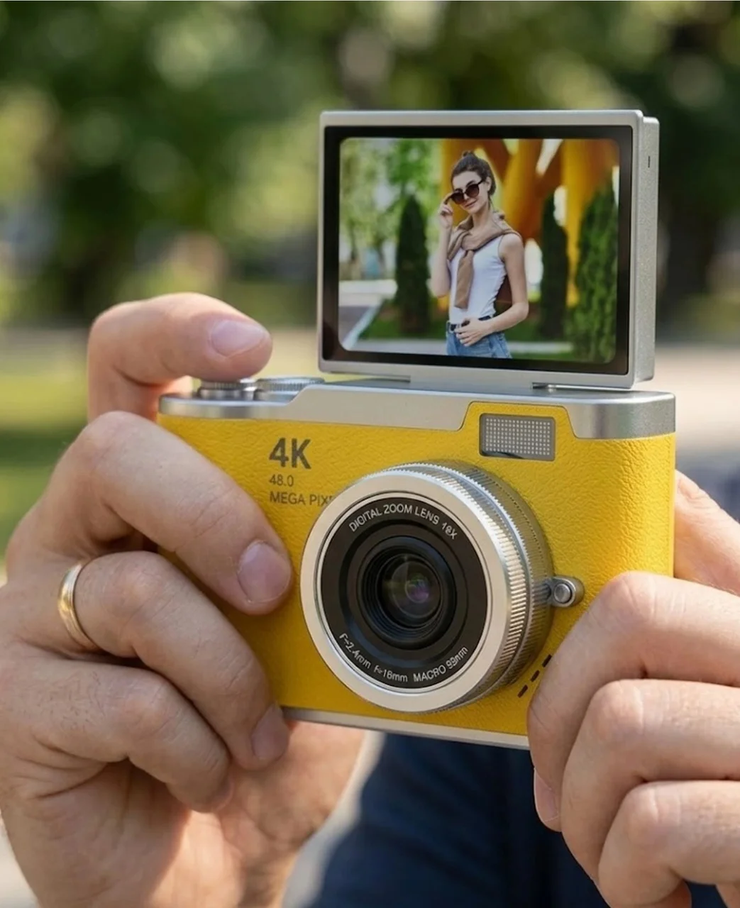 Profesyonel Çekim İçin 48 Mp Dijital Kamera Flip Screen 18x Zoom Uzun Pil Ömrü