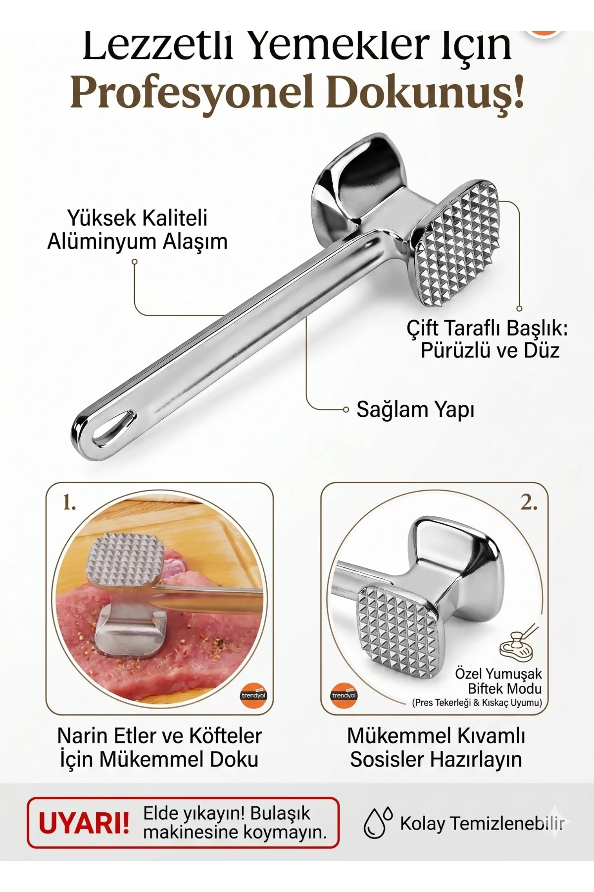 Profesyonel Çift Taraflı Et Dövme Çekici - Yüksek Kalite Alüminyu