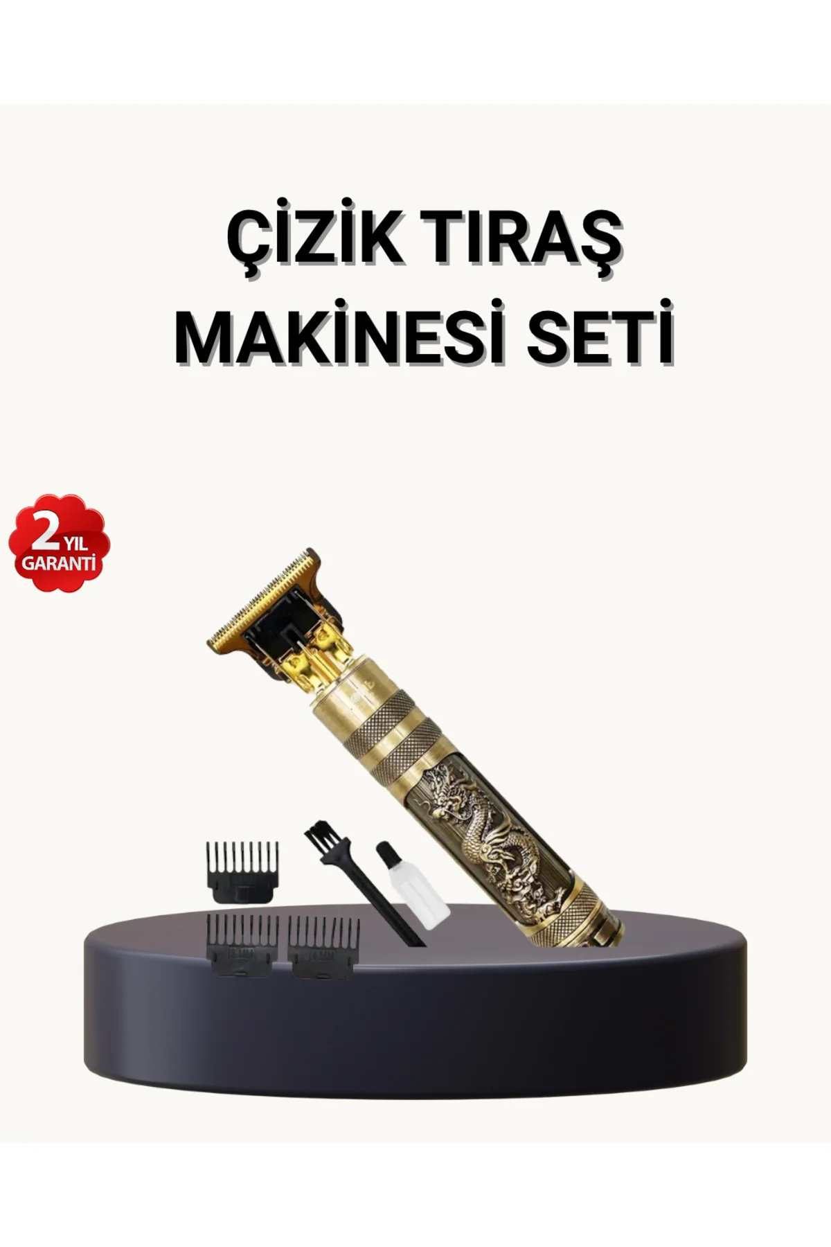 Profesyonel Çizik Tıraş Makinesi – T Çelik Bıçaklı, 120 Dakika Şarjlı Kullanım, 3 Başlıklı